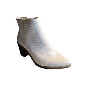 *Universal Thread Cream Off White Ankle Boots Lizard Side Zip - Size 7M